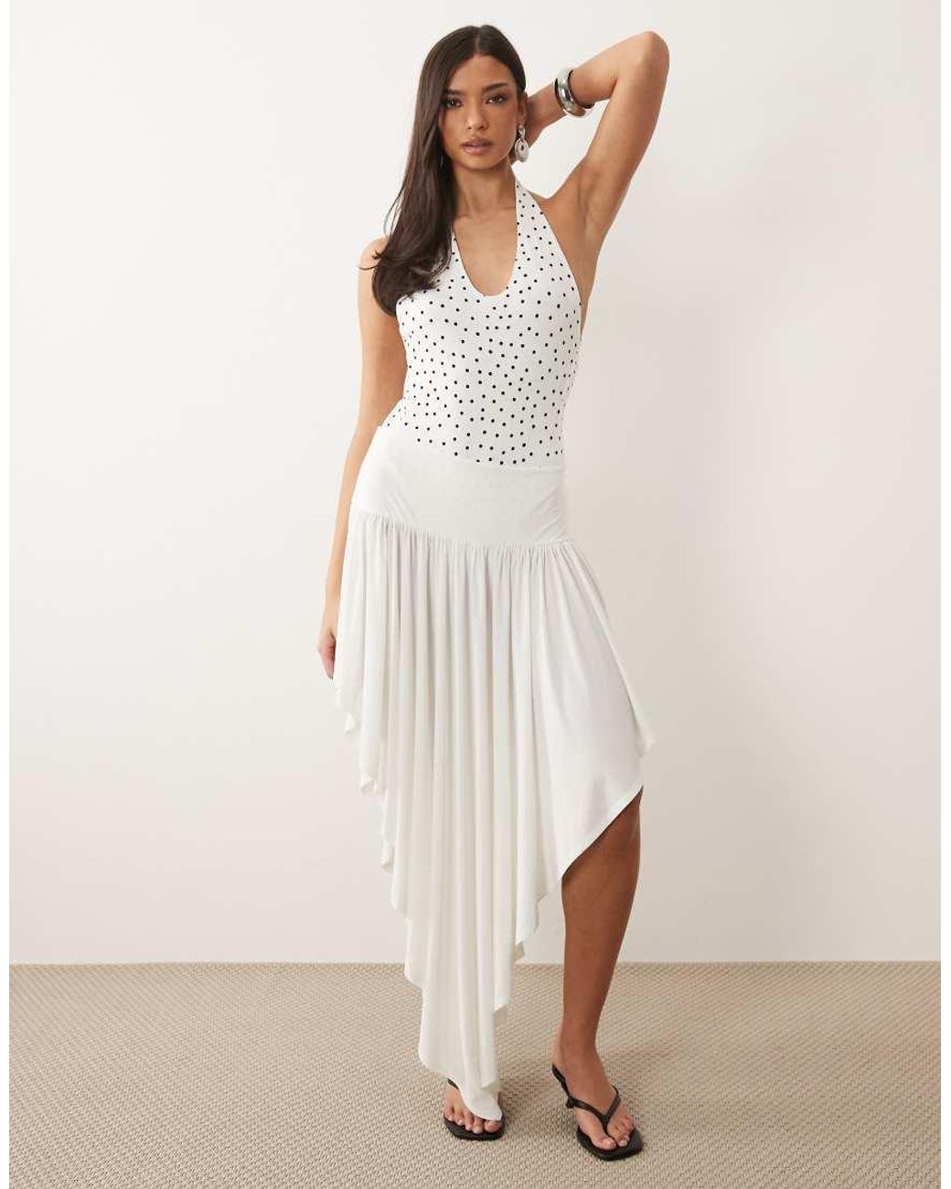 ASOS White Polyamide Scoop Bodysuit