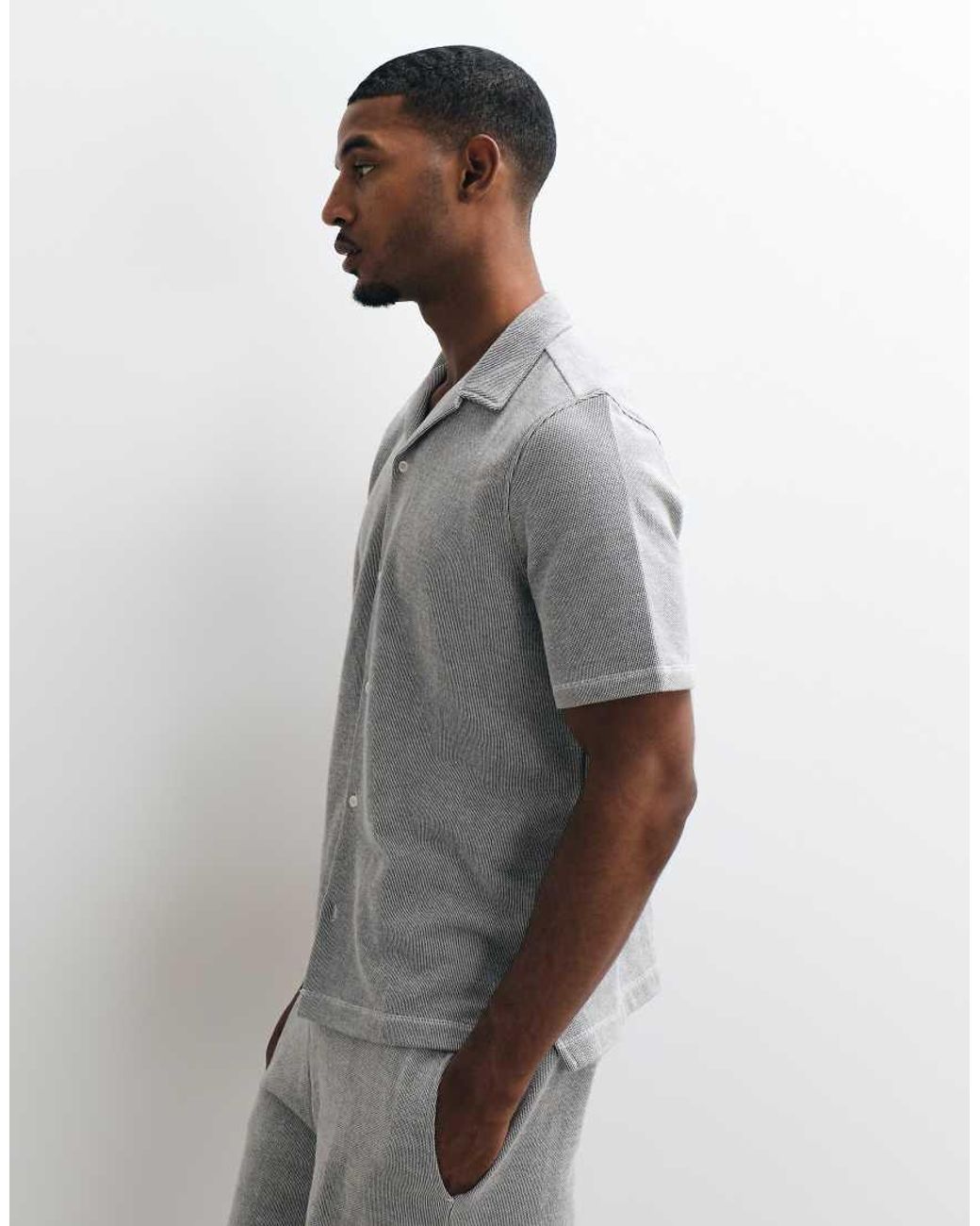 Gap Gray Towelling Shirt Co-Ord for men
