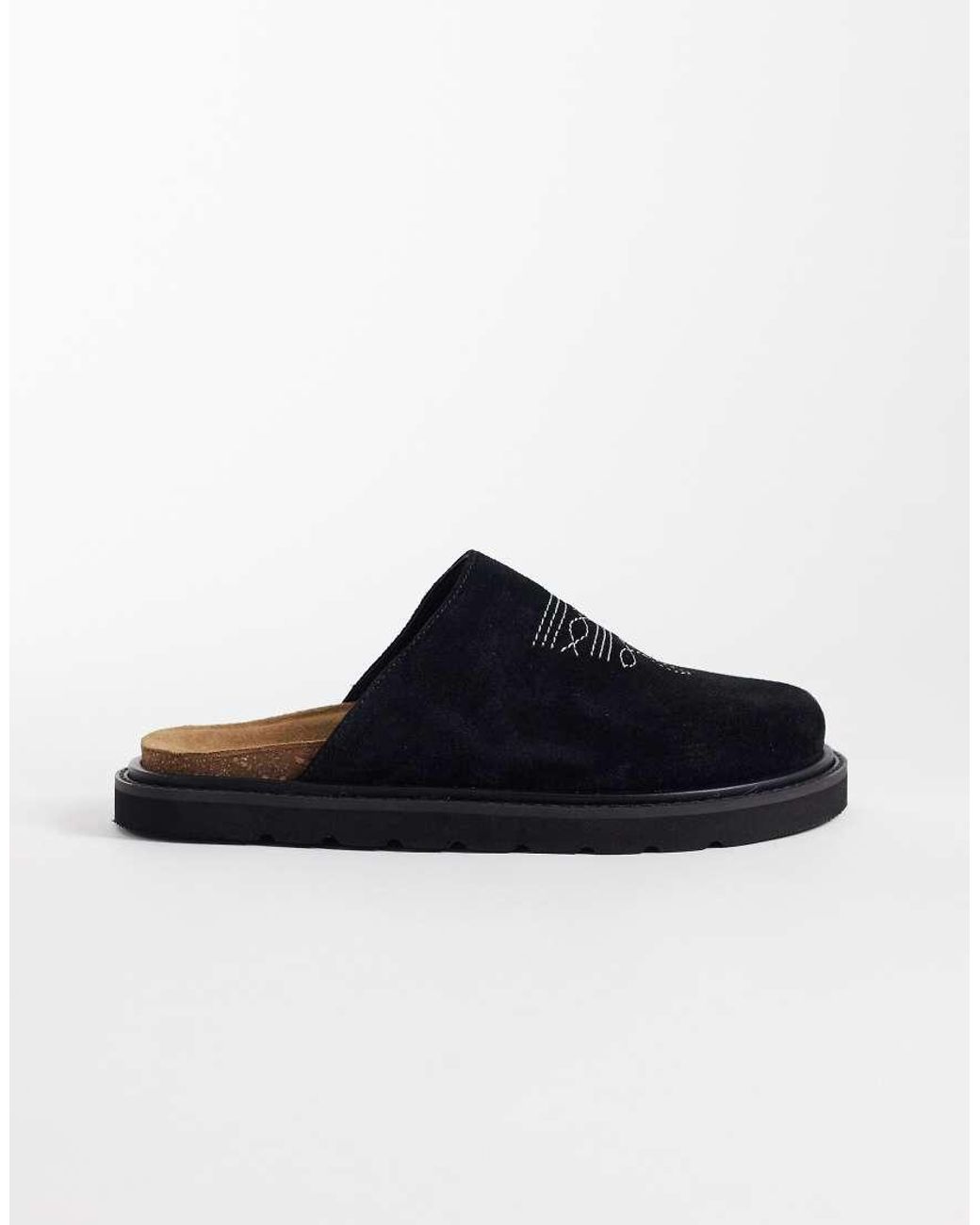 Walk London Black Holly Western Mule