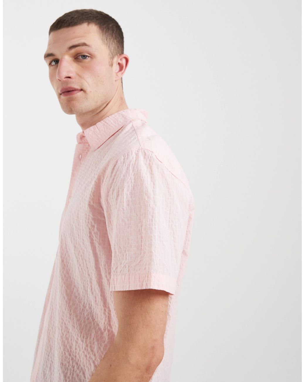 Blend – kariertes regular-fit-hemd in Pink für Herren