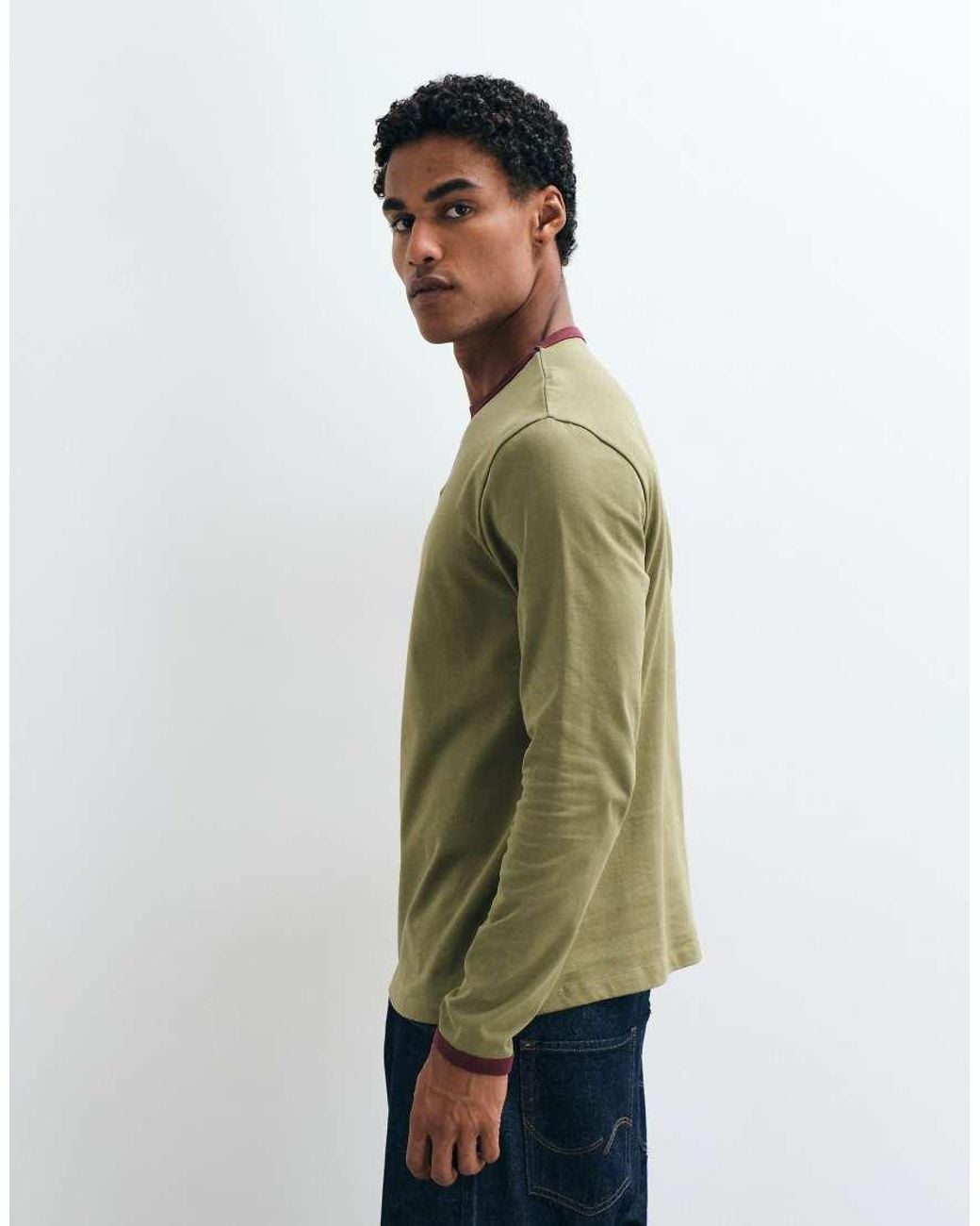 ASOS Green Regular Fit T-shirt With Contrast Ringer for men