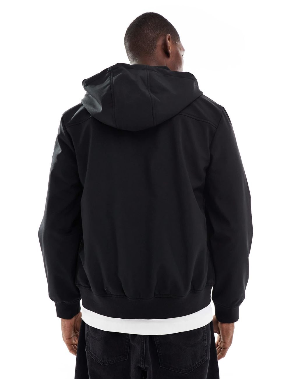 Only & Sons Blue Zip Through Soft Shell Bomber Jacket for men