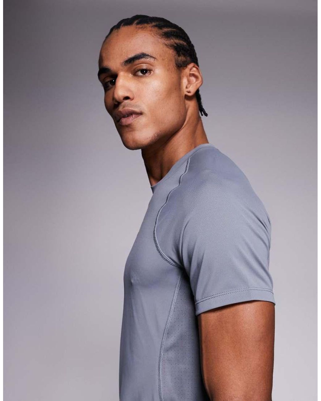 Nike Gray Pro Dri-Fit Muscle Fit T-Shirt for men