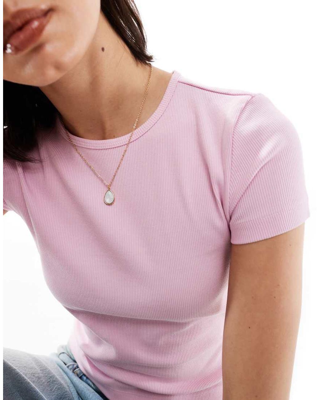 Vero Moda Multicolor Ribbed Round Neck T-shirt