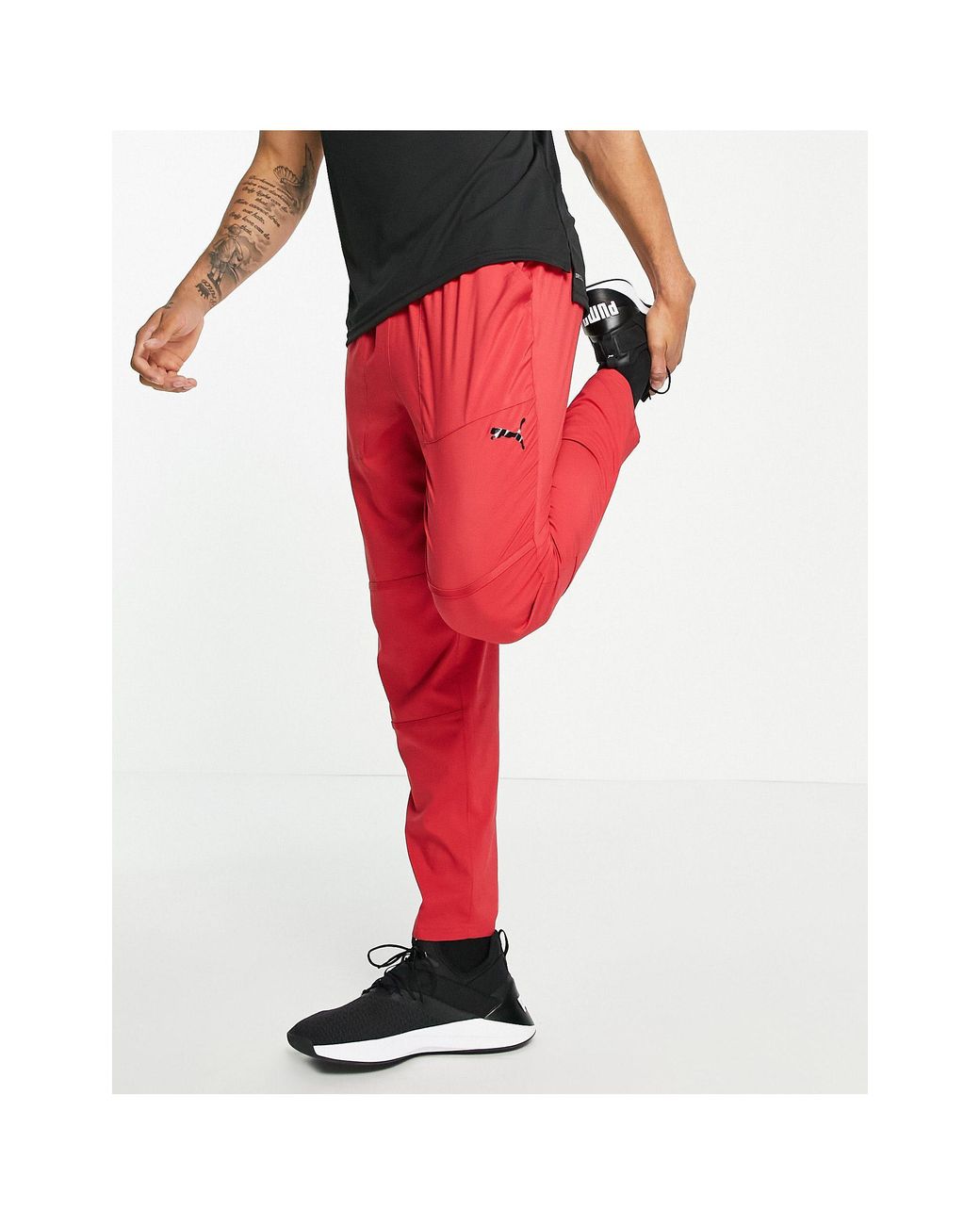 red puma joggers