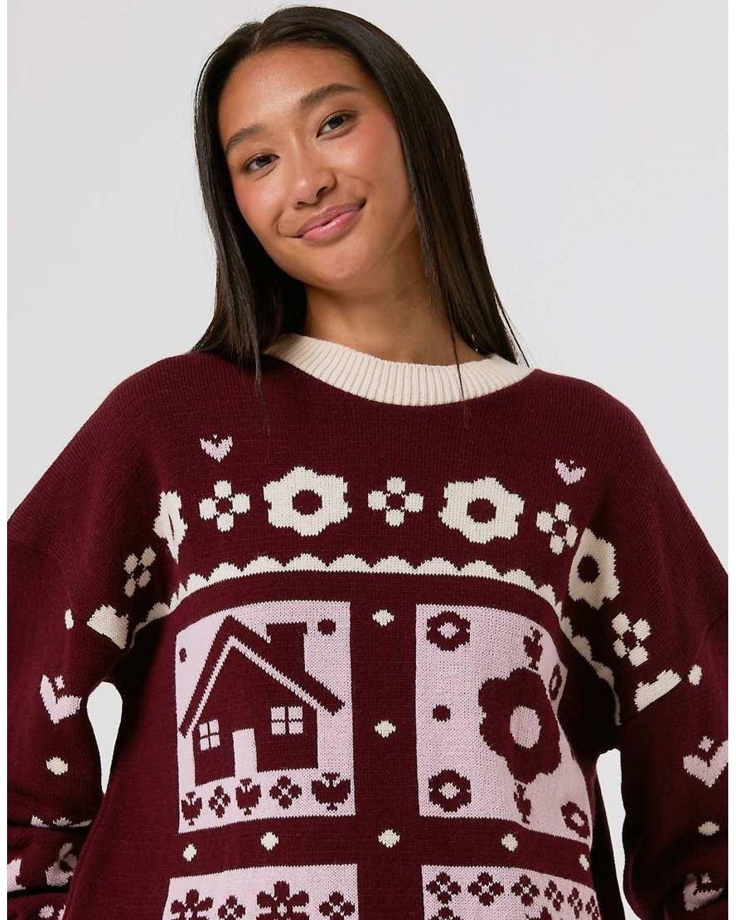 Skinnydip London Red Cosy Cottage Knitted Jumper