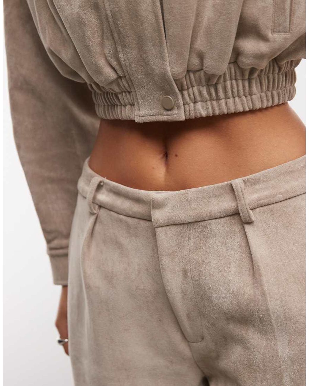 CERNUCCI Natural Wide Leg Faux Suede Trousers Co-Ord