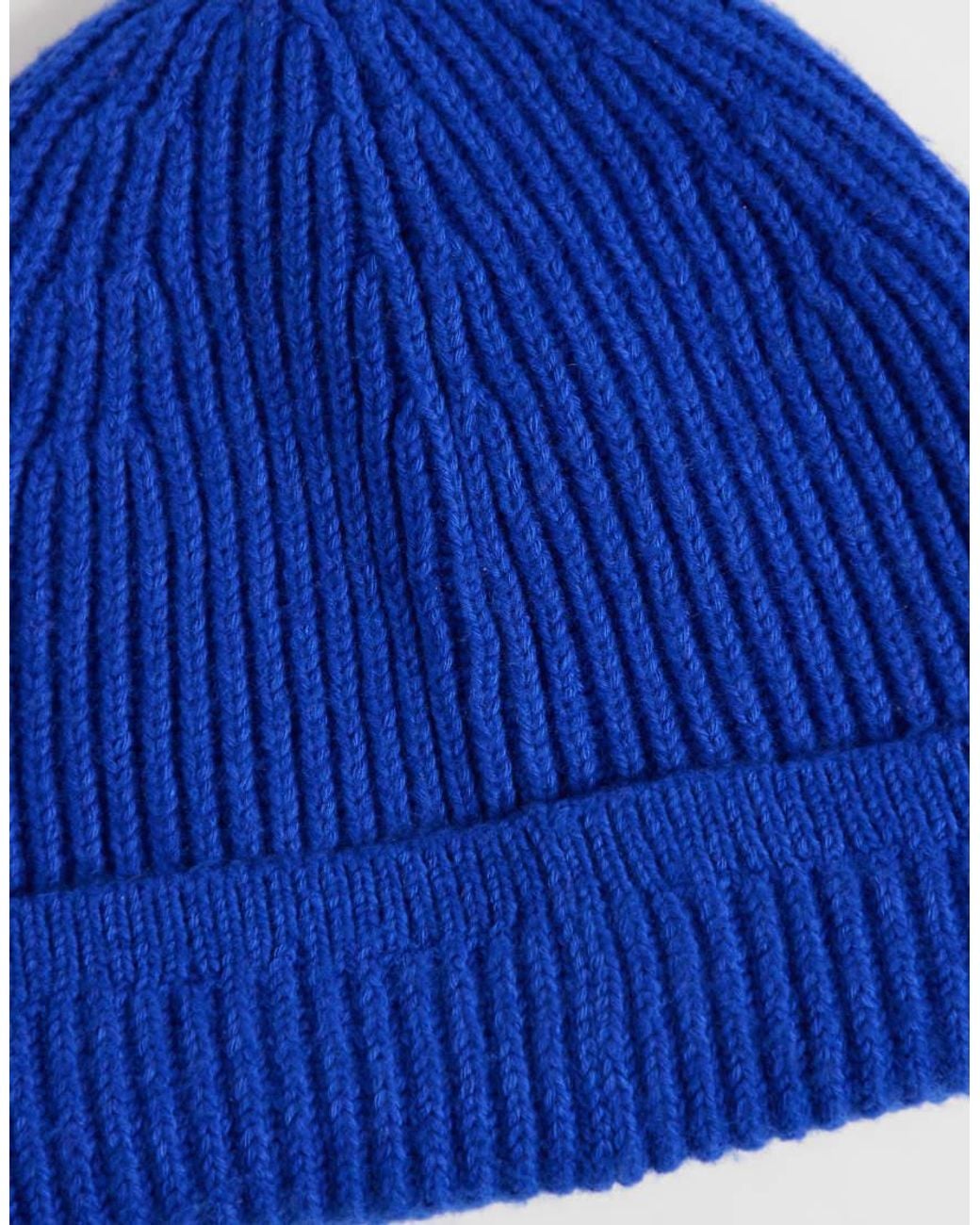 Abercrombie & Fitch Blue Knitted Ribbed Beanie for men