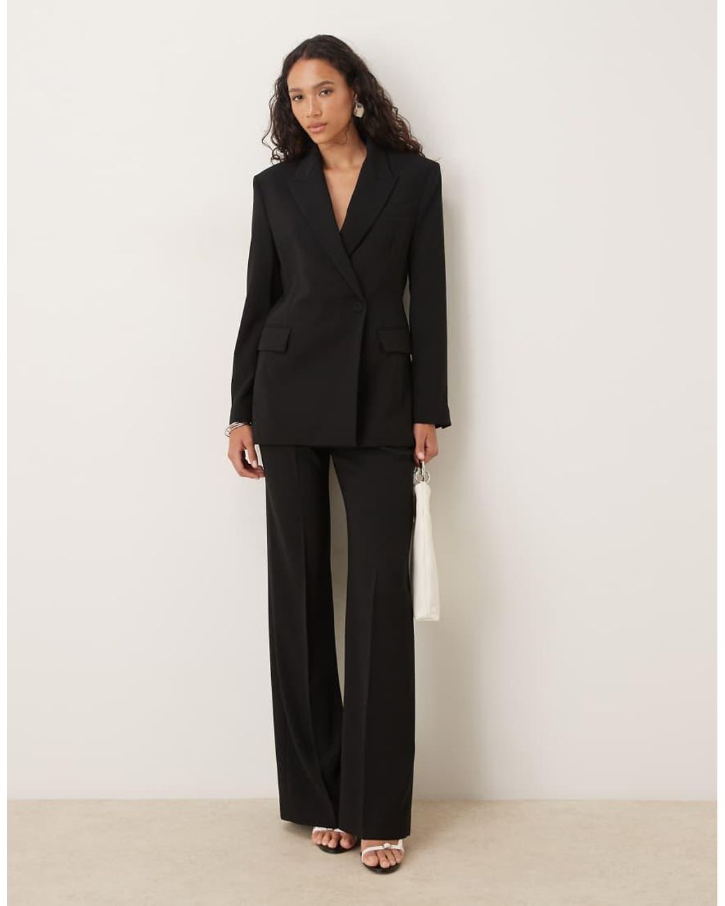 Mango Black Pleat Front Tailored Trouser Co-ord