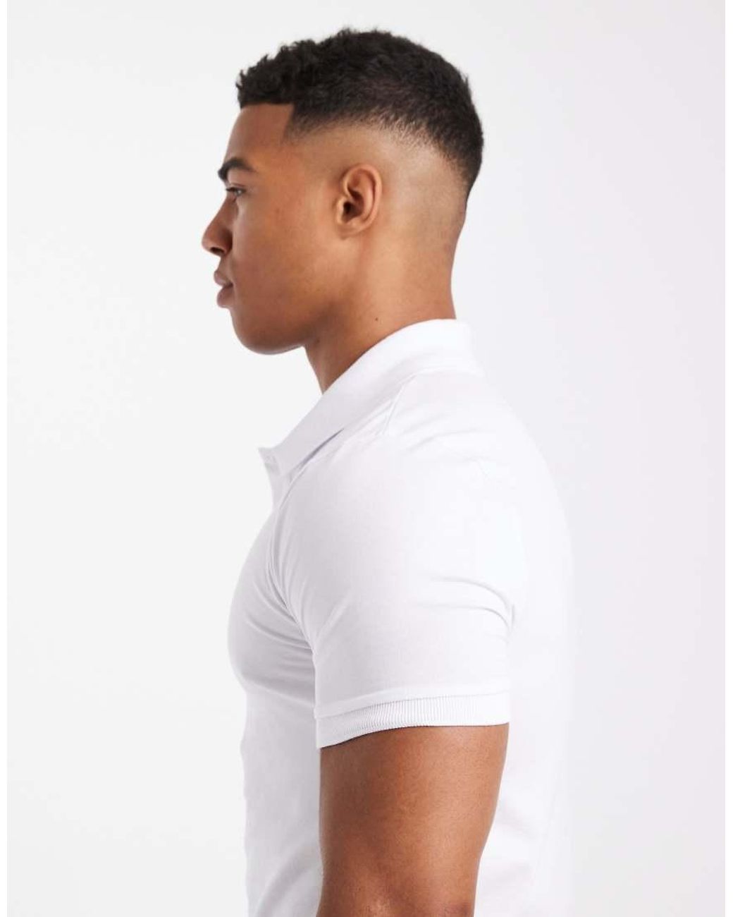 Polo Básico Ajustado De ASOS de hombre de color White