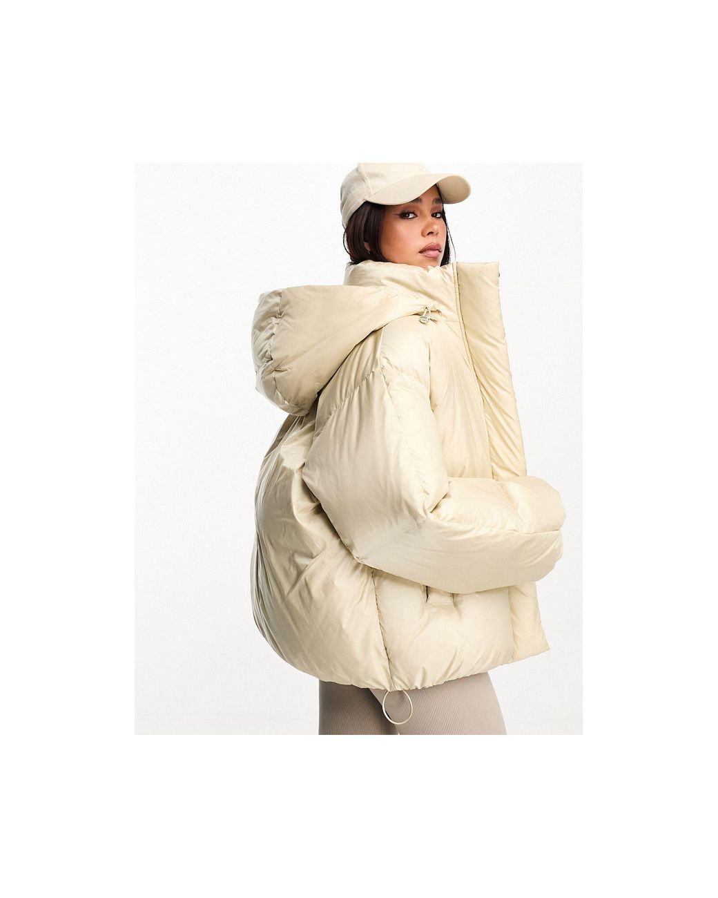 Levi s Down Bubble Hooded Puffer Jacket in Natural Lyst UK