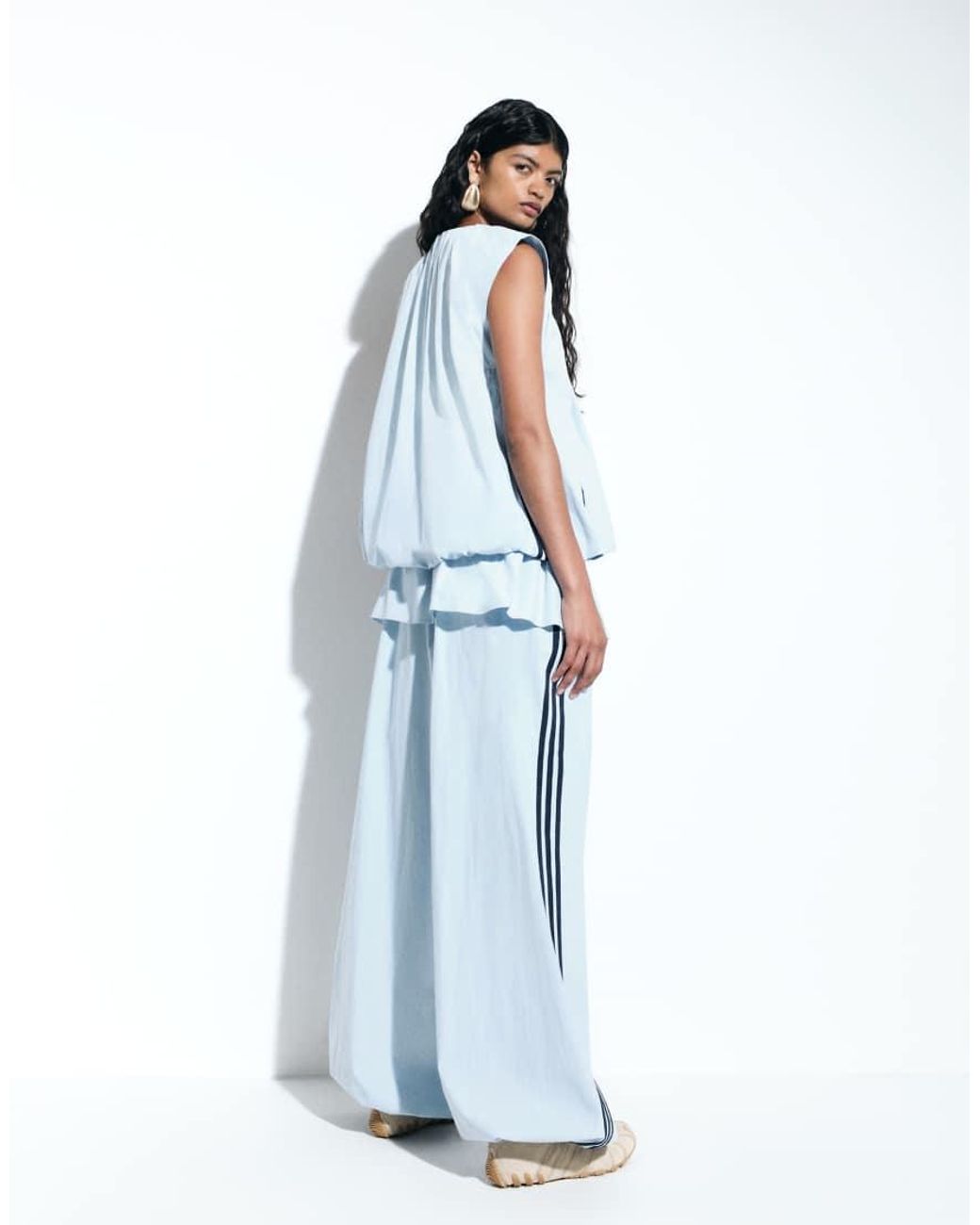 adidas Originals x ASOS Blue Balloon Pants With Skirt Overlay