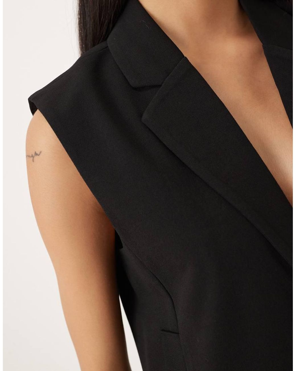 Jdy Black Cropped Waistcoat