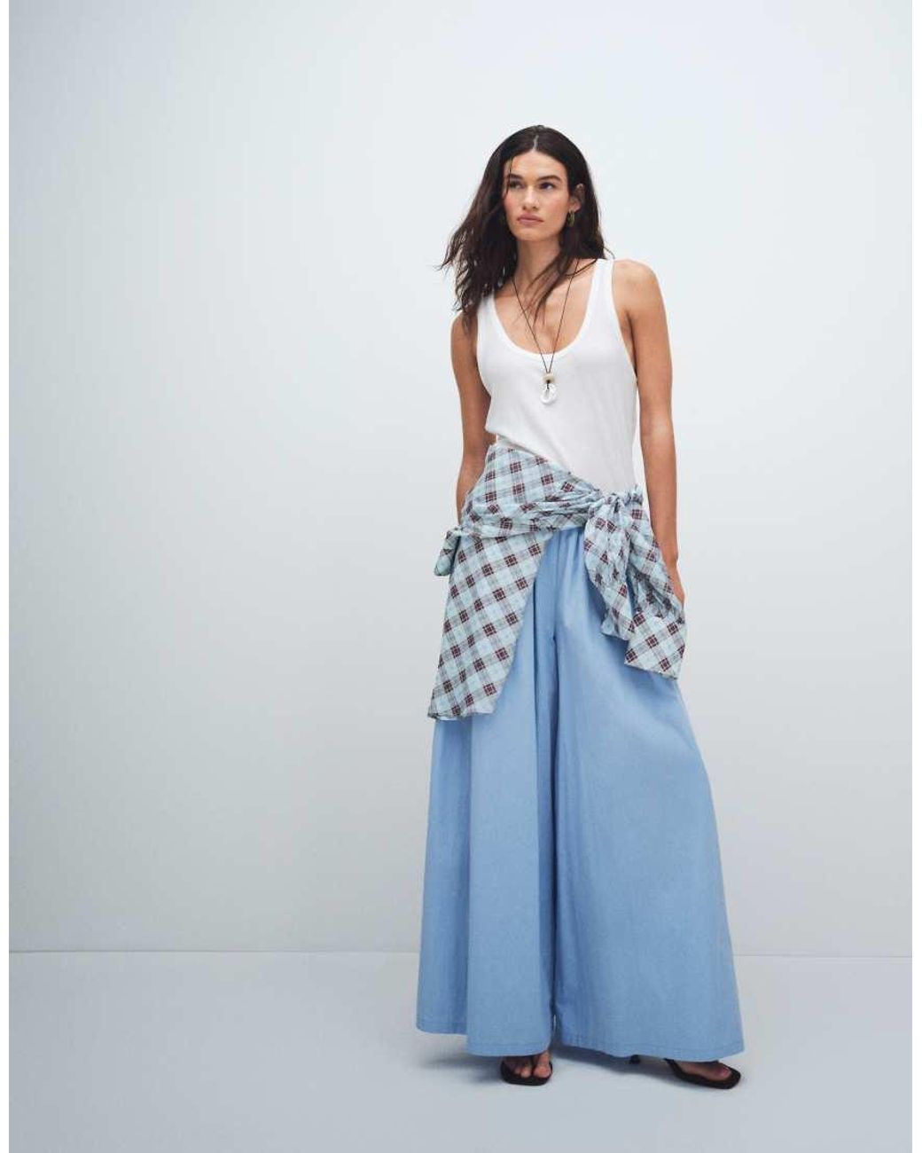 ASOS Blue Sheer Loose Fit Scoop Neck Tank Top