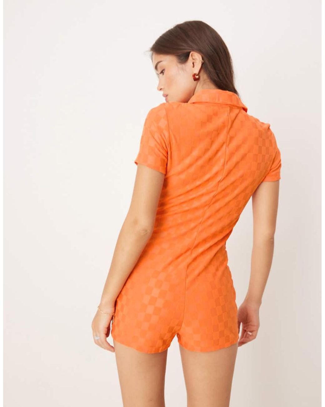 Glamorous Orange Button Through Romper