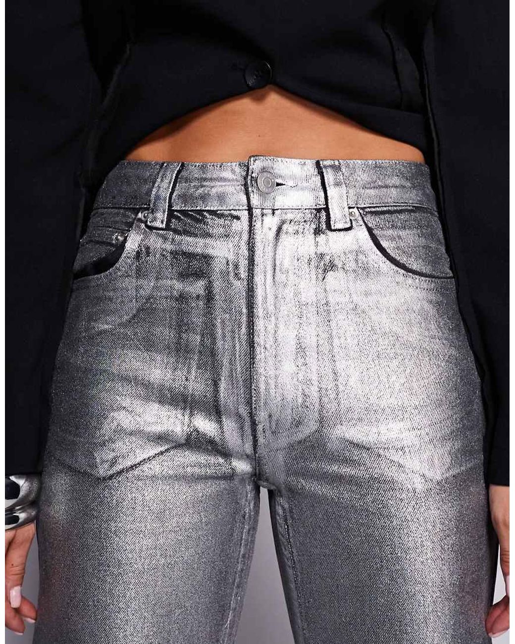 ASOS Metallic Comfort Stretch Straight Leg Jean