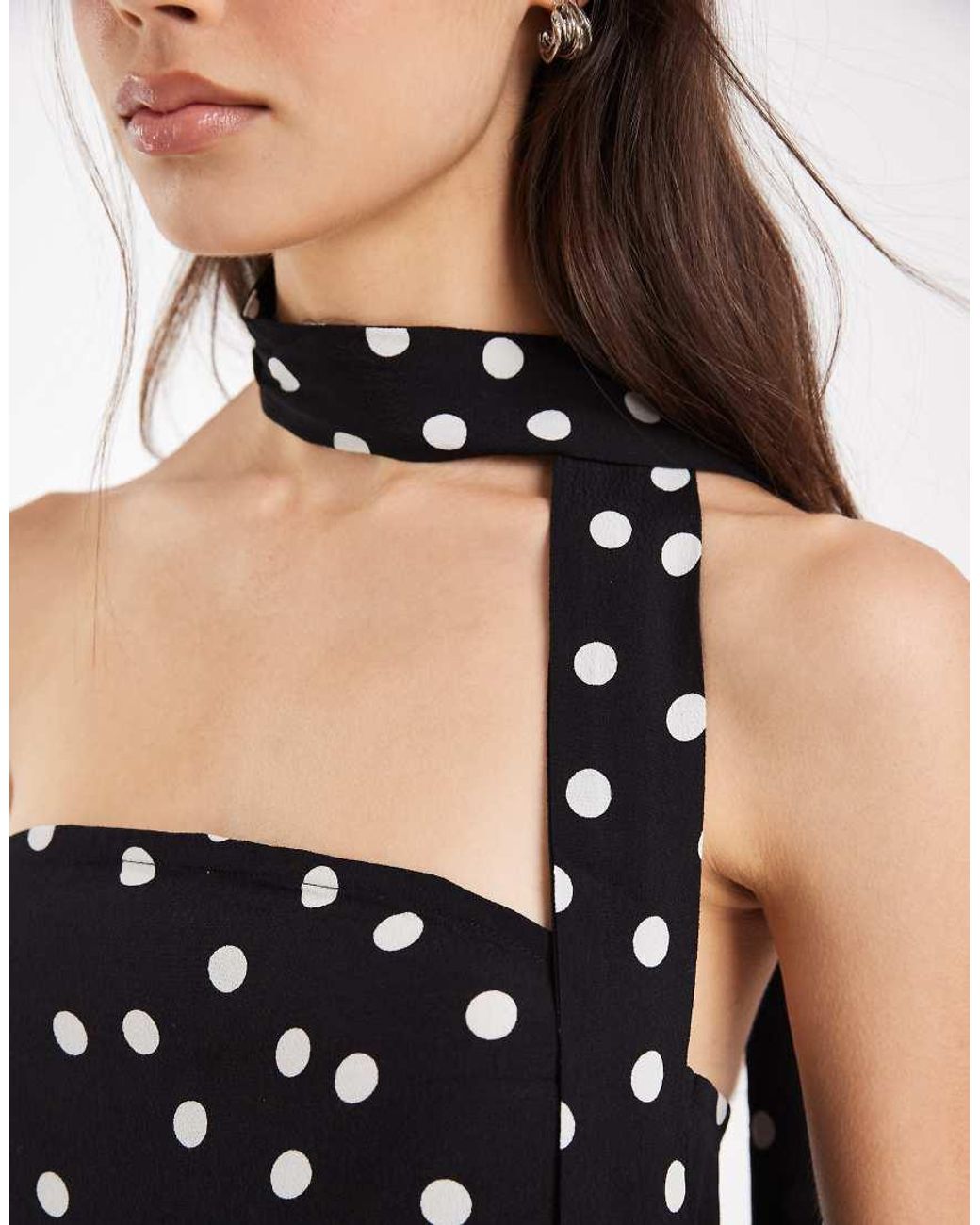 Vero Moda Black Woven Bandeau Top With Scarf Detail Co-Ord