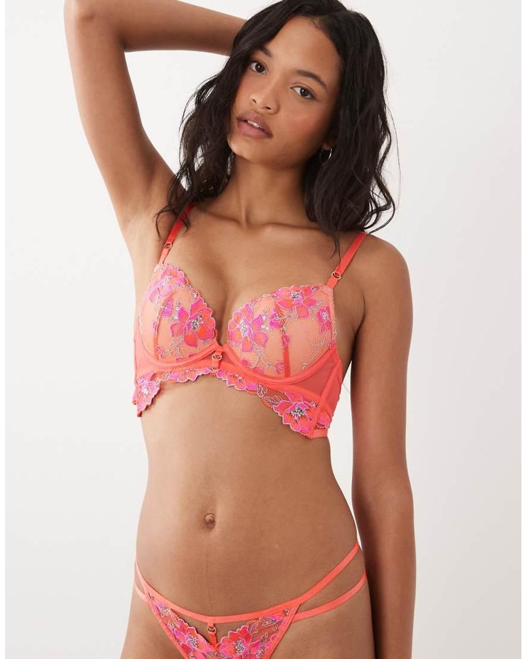 Ann Summers Red Glistening Padded Plunge Bra