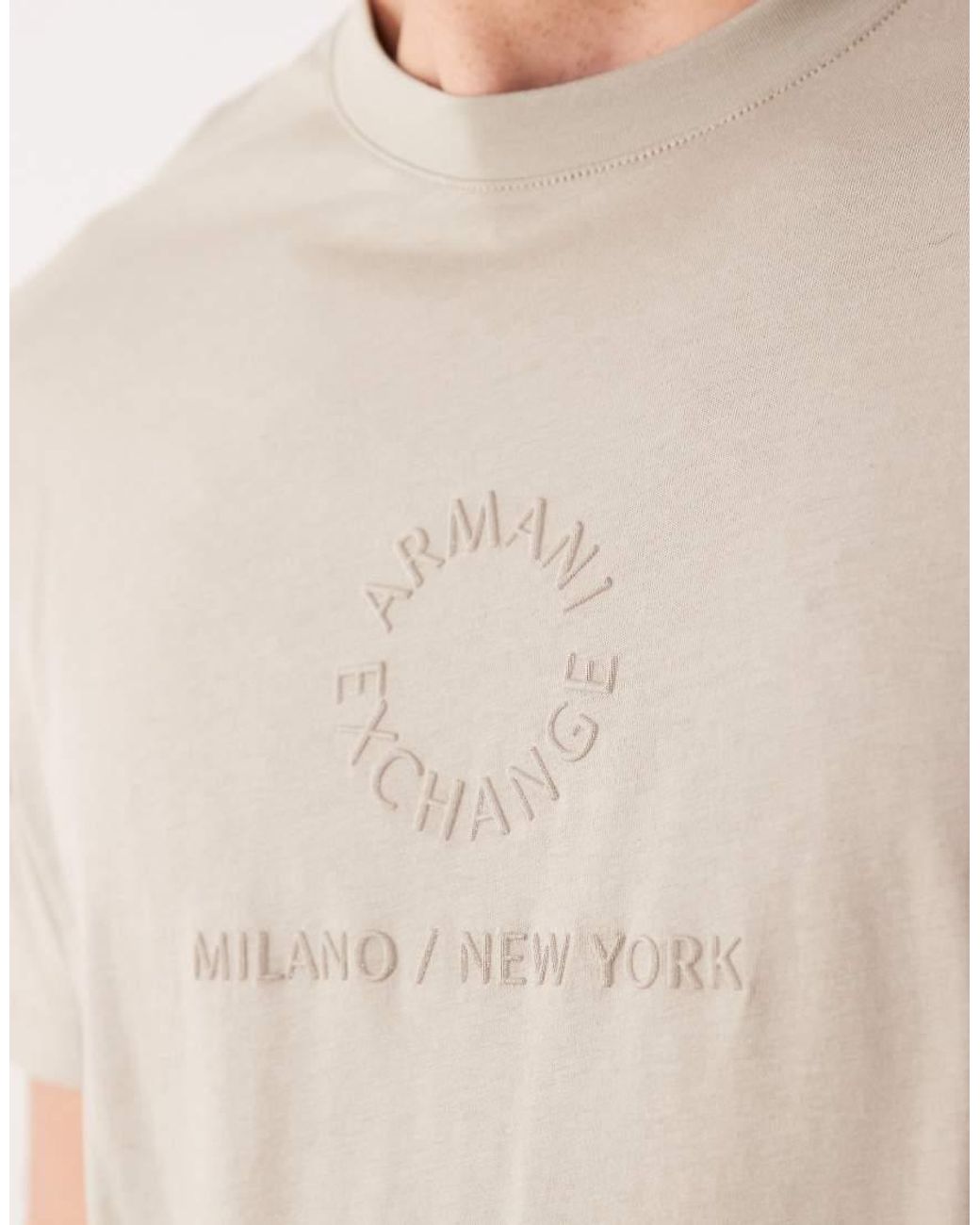 ARMANI EXCHANGE Natural Central Logo T-Shirt for men
