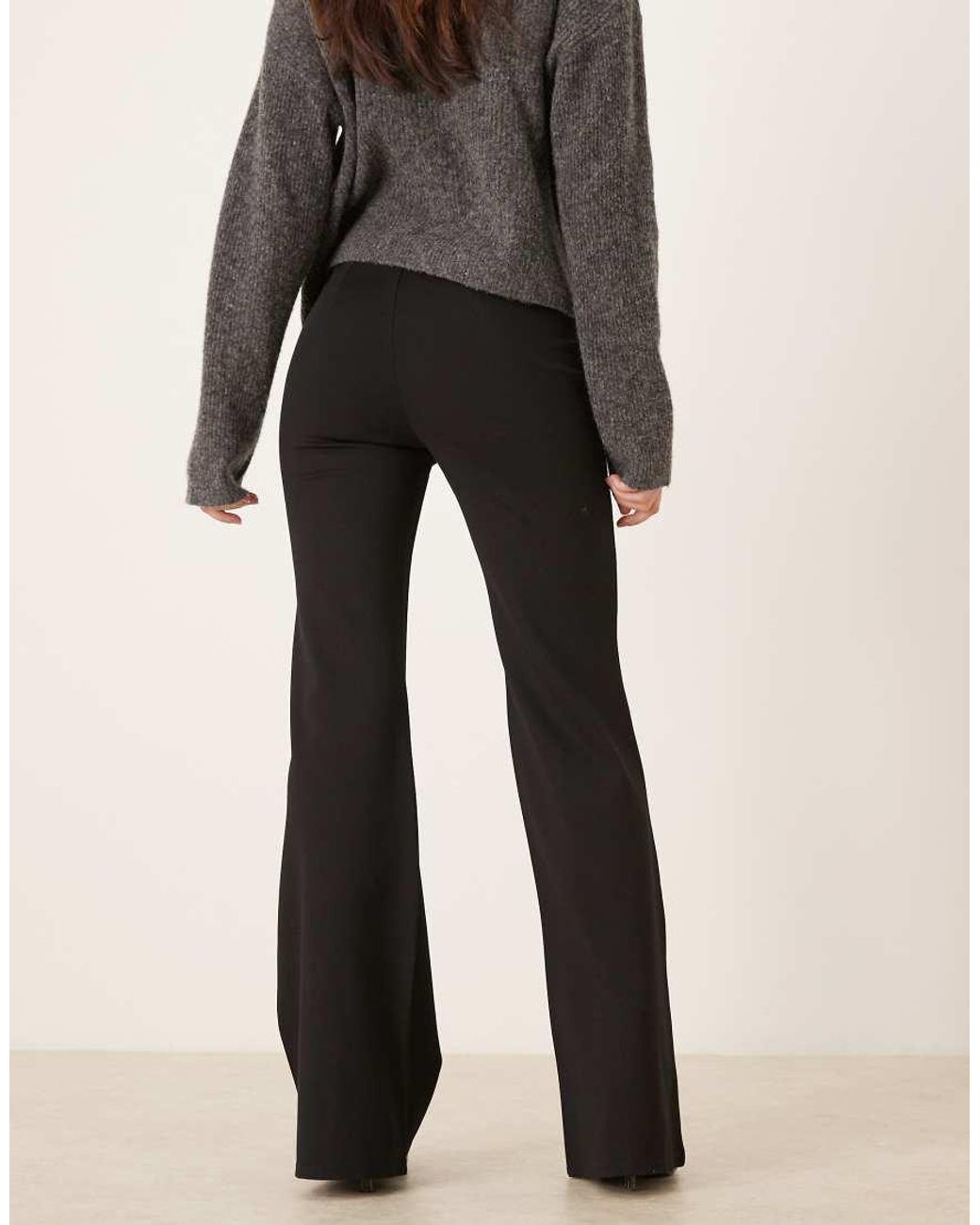 Mango Black Seam Detail Flared Trouser