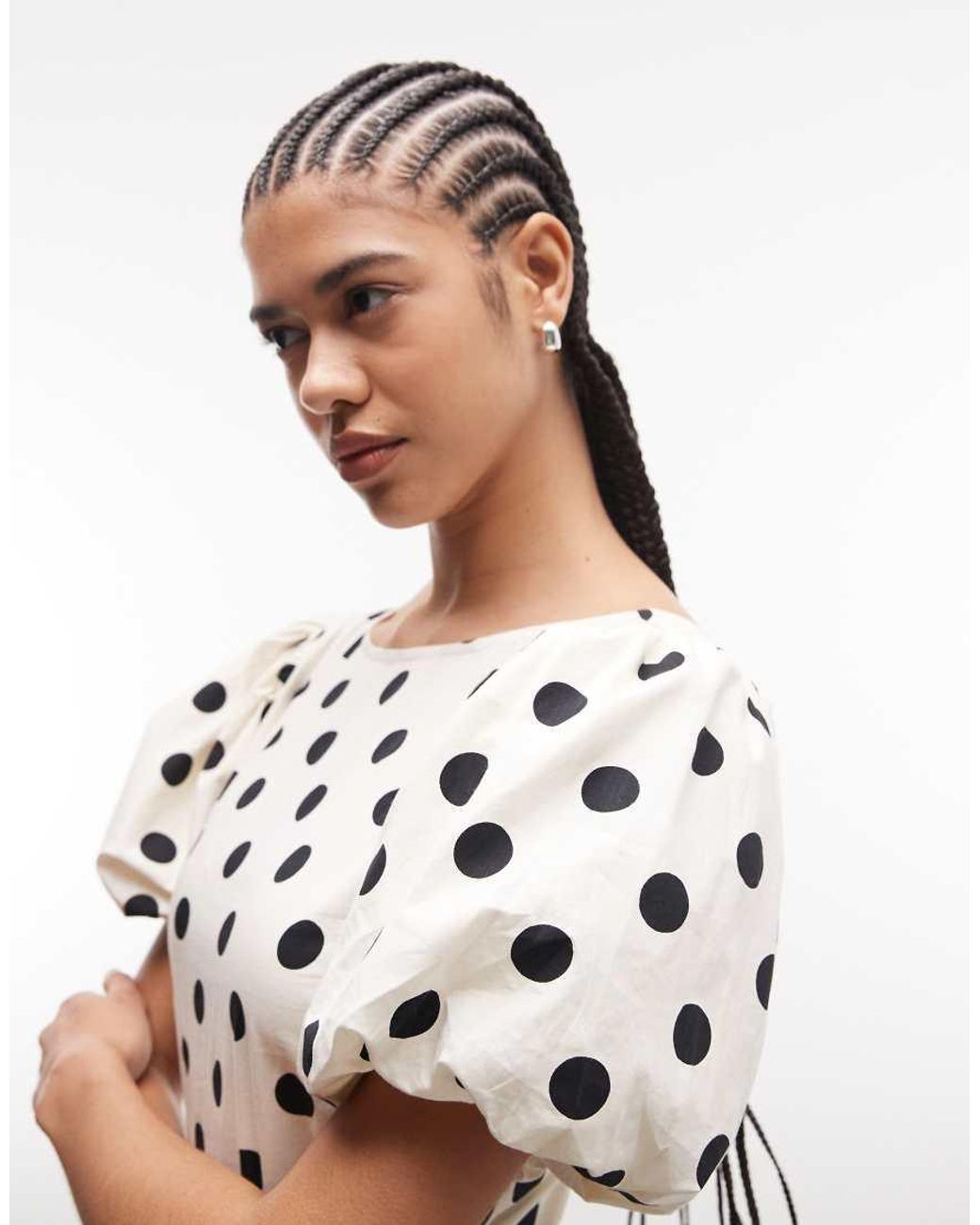 Reclaimed Vintage White Top With Puff Sleeves