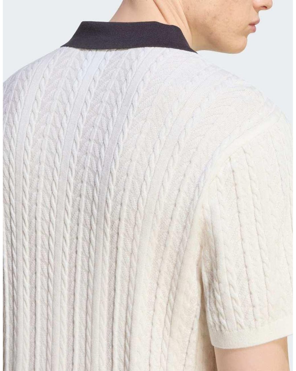 Adidas Originals White Cable Knit Football Jersey for men