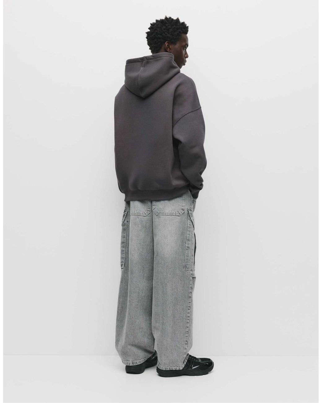 Pull&Bear – basic-kapuzenpullover in Gray für Herren