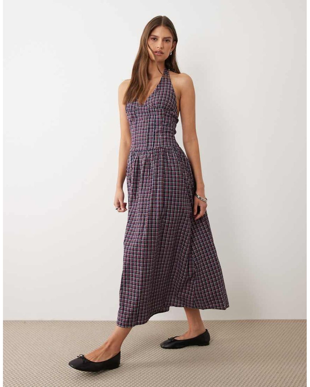 Cotton On Purple Kaityhalter Midi Dress