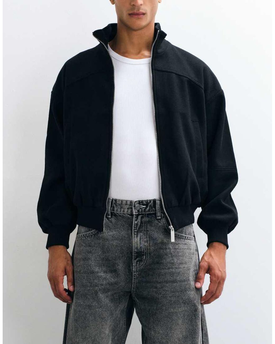 Bershka Blue Twisted Fit Jeans for men