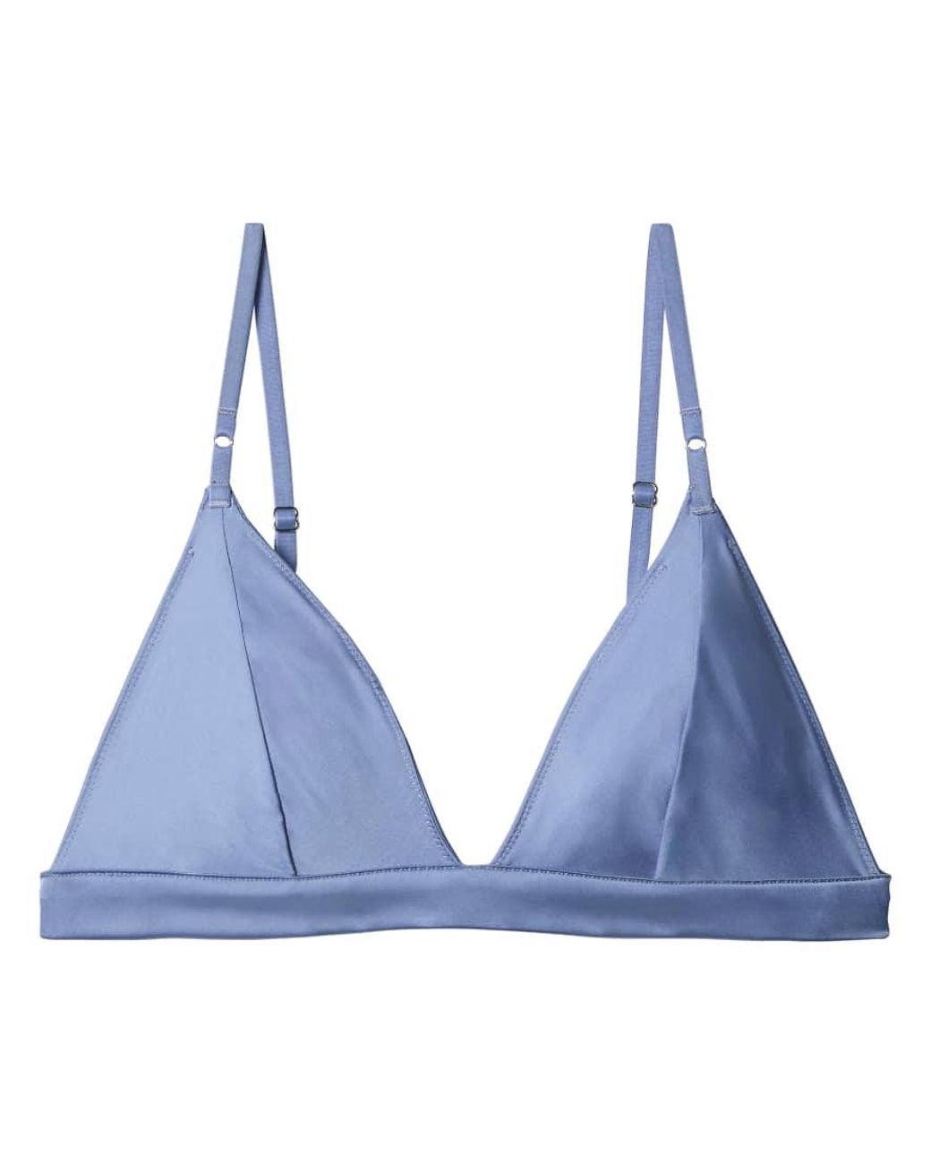 Calvin Klein Blue Signature Satin Unlined Triangle Bra