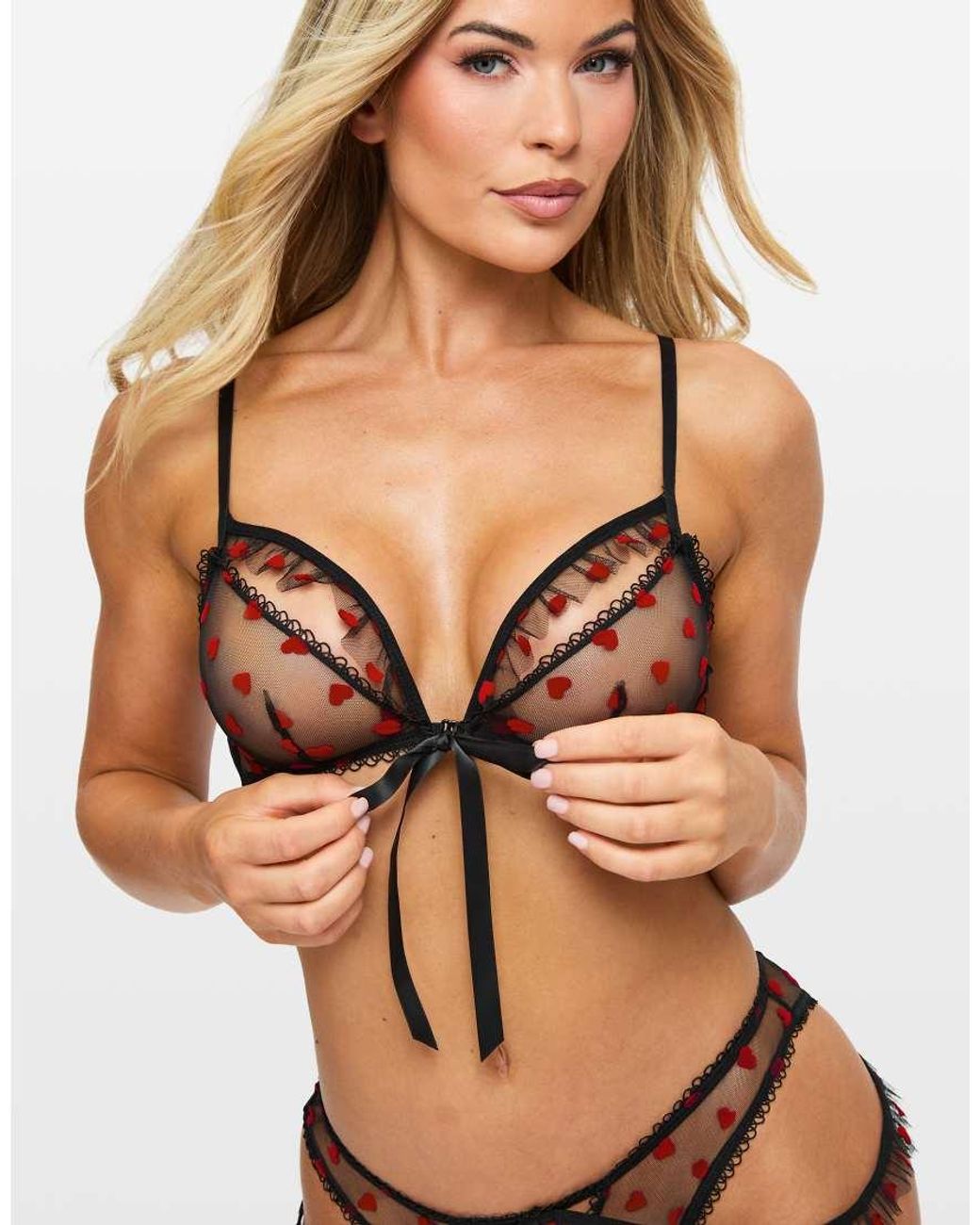 Ann Summers Black Queen Of Hearts Crotchless Set