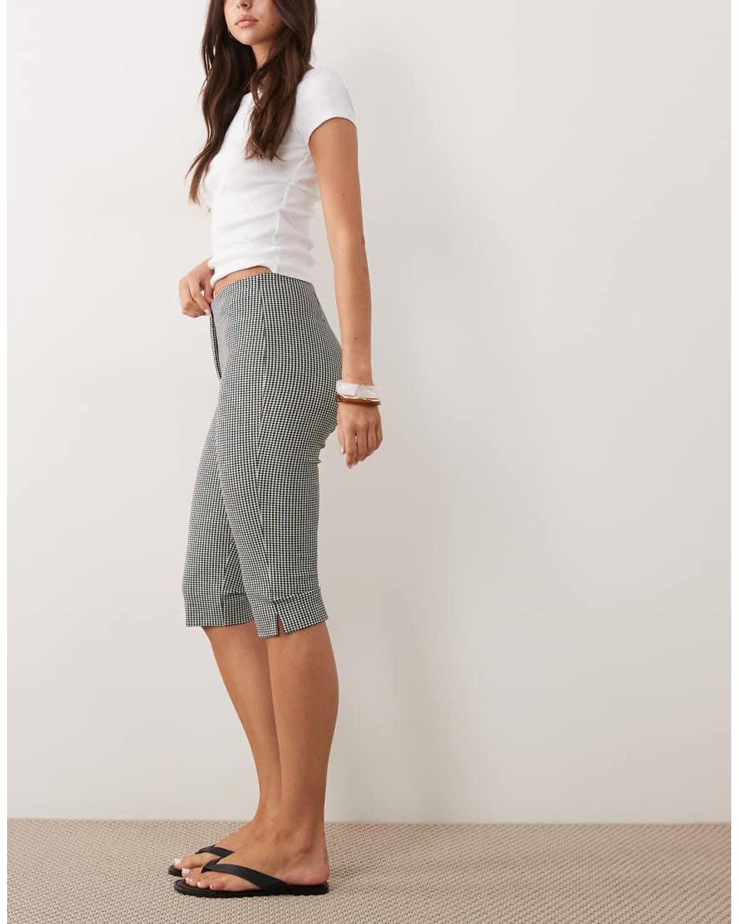 Abercrombie & Fitch Gray High Rise Bengaline Capri Trousers