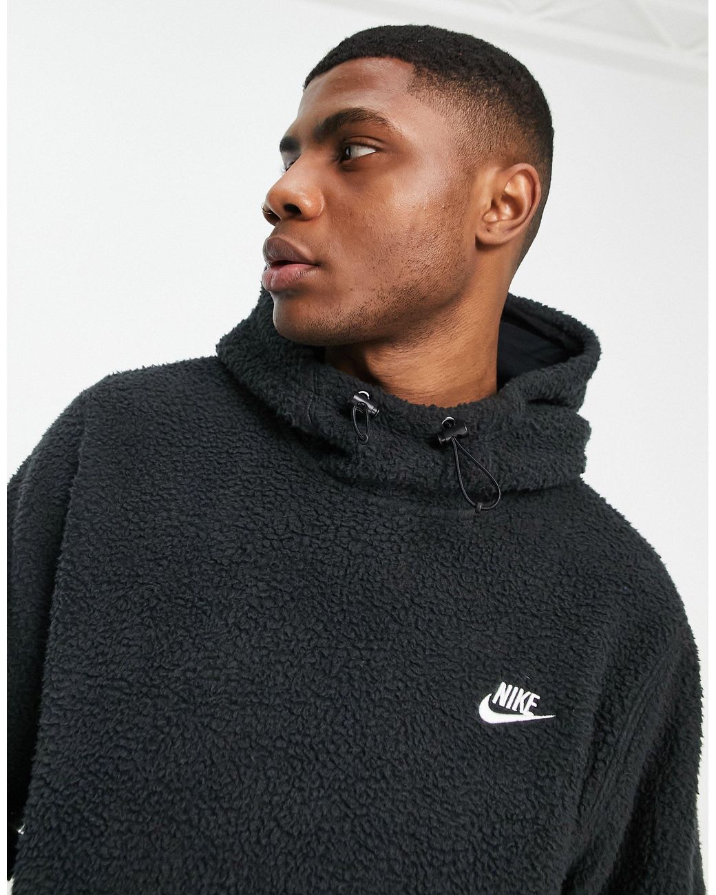 Nike Sport Essentials Sherpa Hoodie With Back Logo in Black for Men | Lyst  Australia