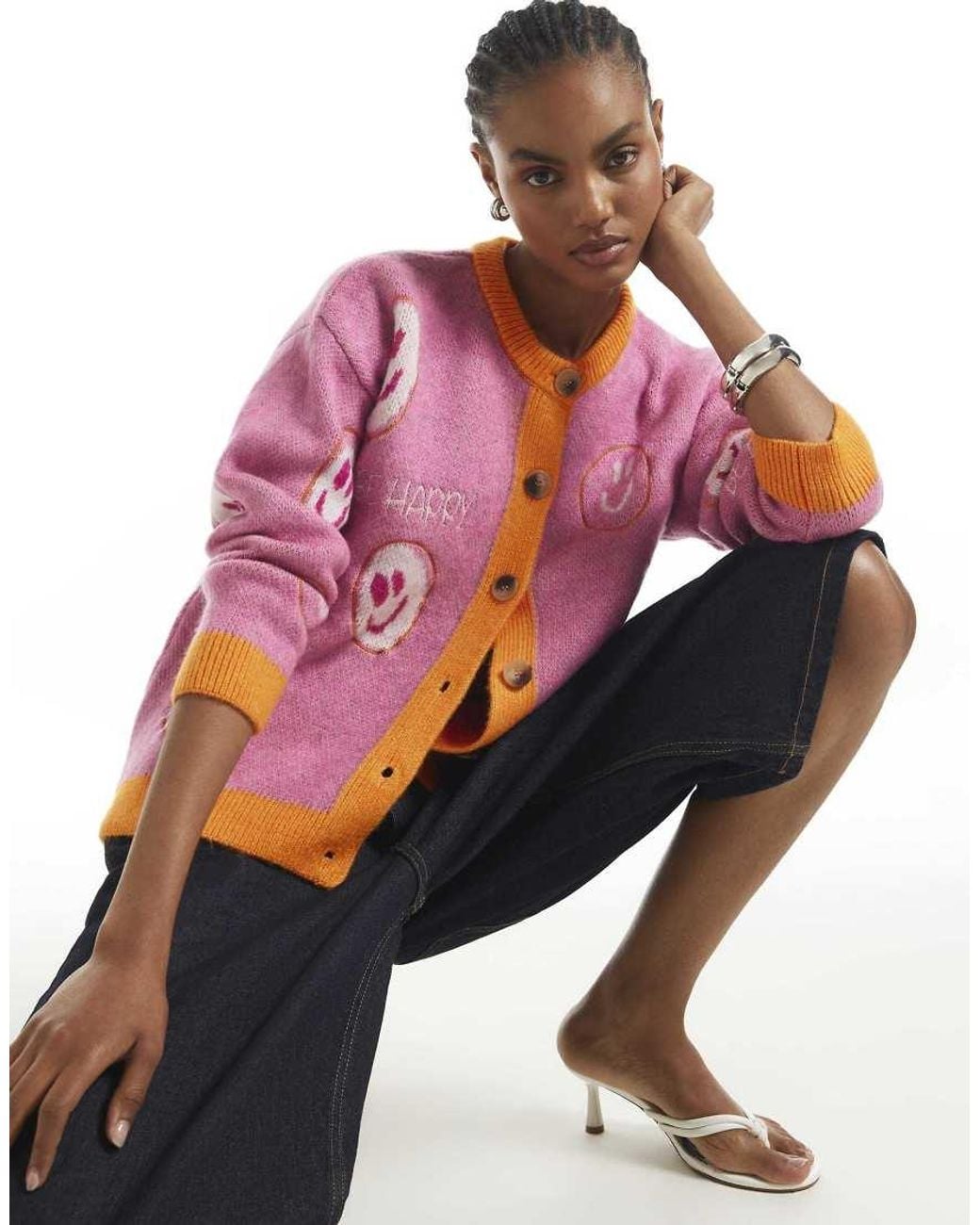 River Island Red Button Up Cardigan