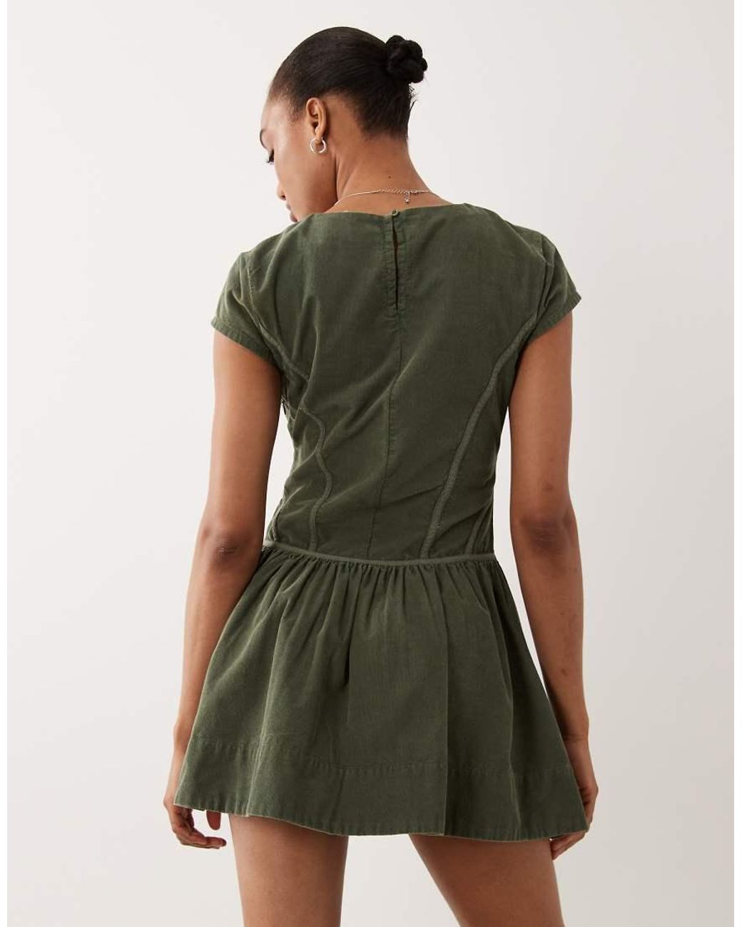 ASOS Green Asos Design Tall Cord Corset Inspired Sleeveless Mini Dress