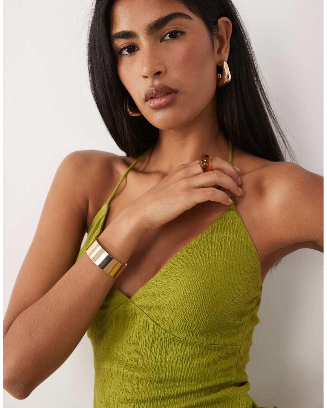 ASOS Green Co-ord Crinkle Cami Top