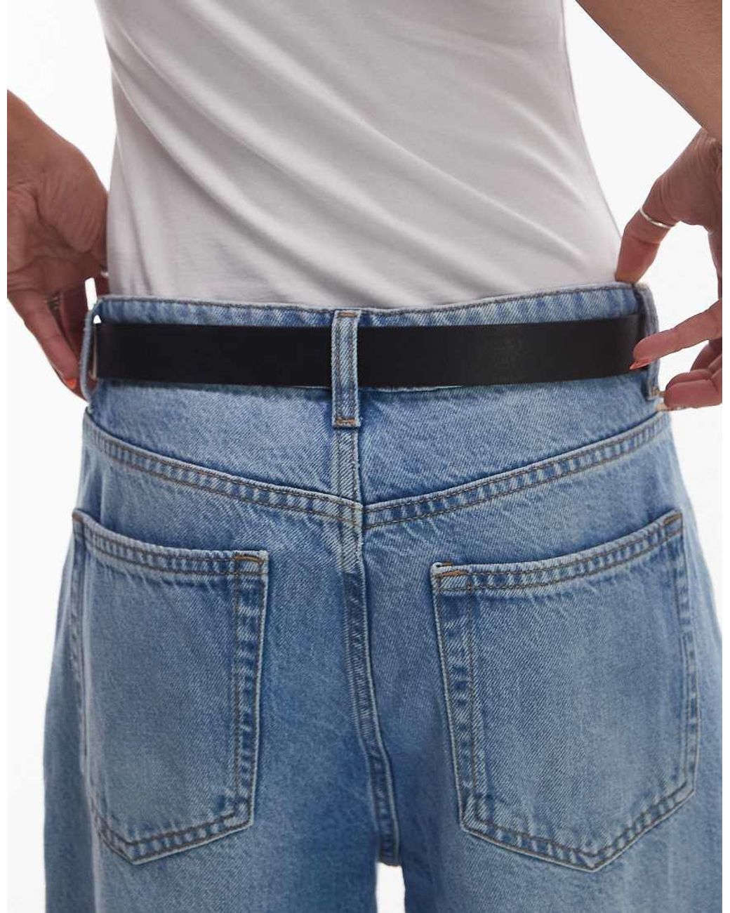 Cinturón De Cuero Con Hebilla Rectangular De Levi's de color Blue