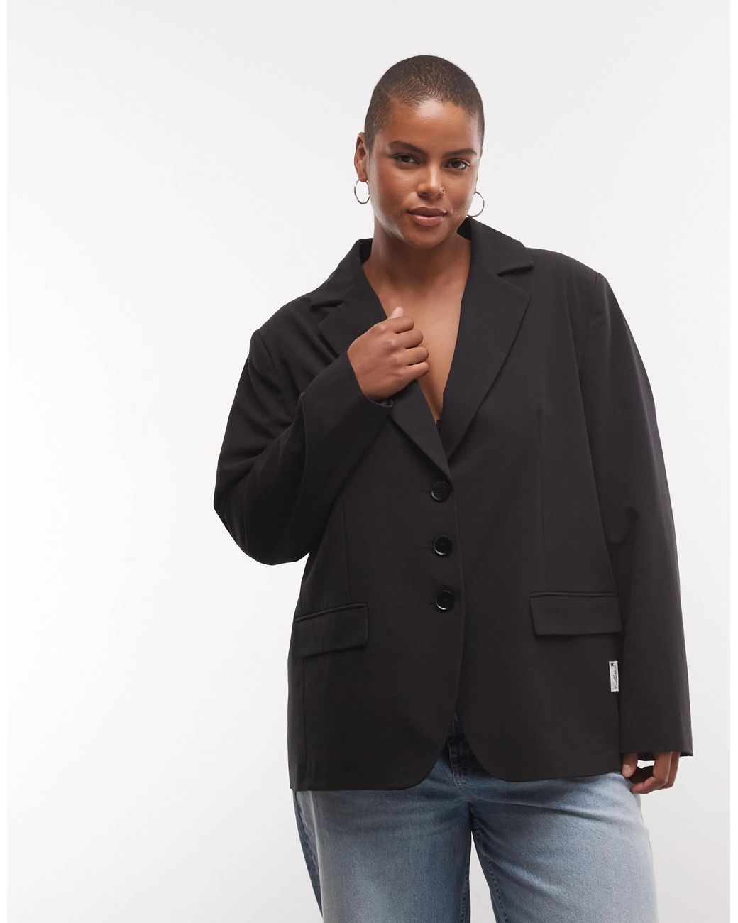 Collusion Black Plus Oversized Blazer
