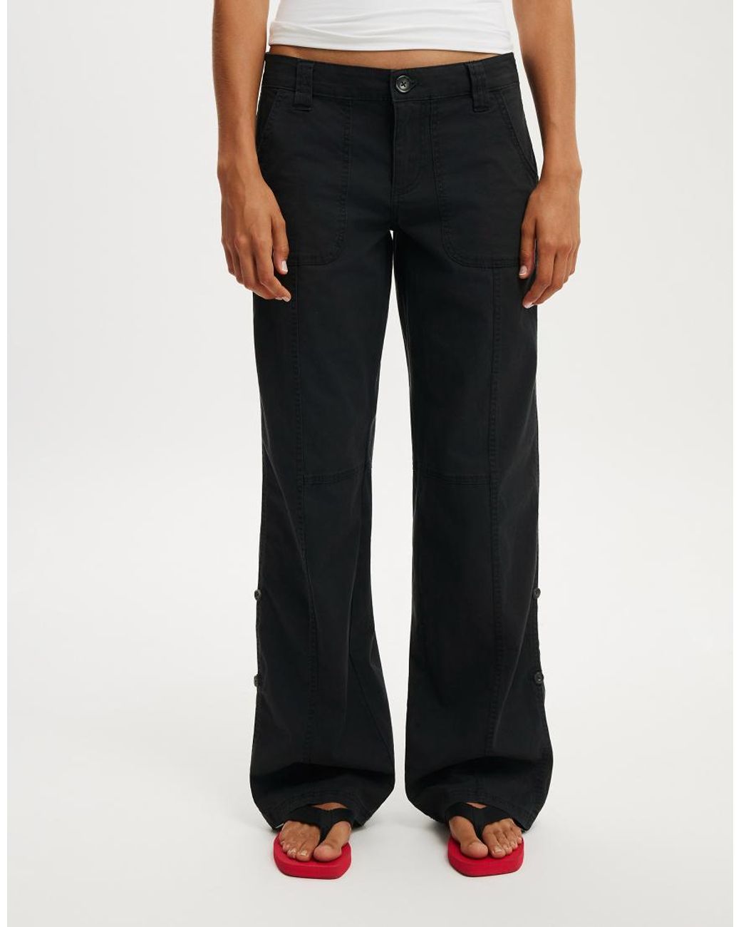 Cotton On White Lexi Low Rise Utility Pant
