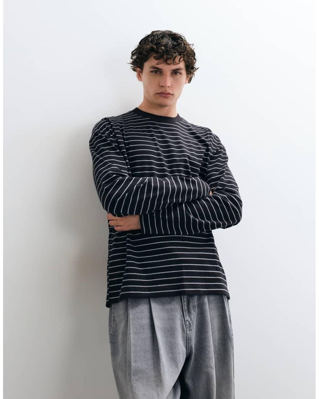 Hollister Blue Heavyweight Boxy Long Sleeve T-shirt for men