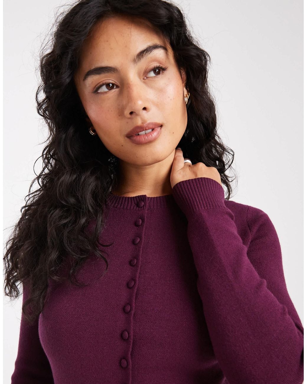 Threadbare Red Button Through Compact Cardigan