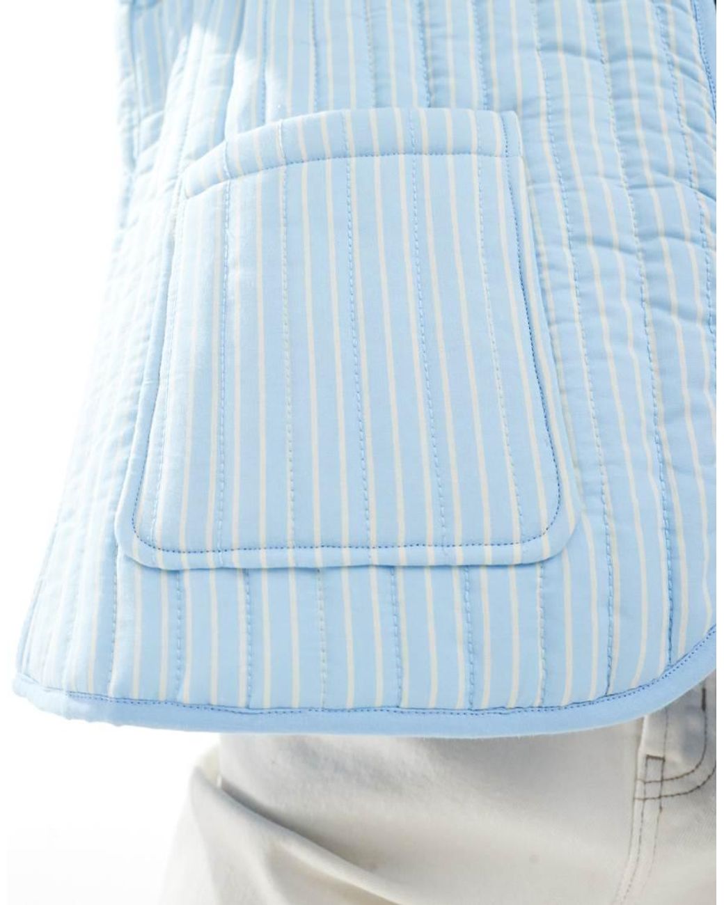 ASOS Blue Quilted Stripe Jacket