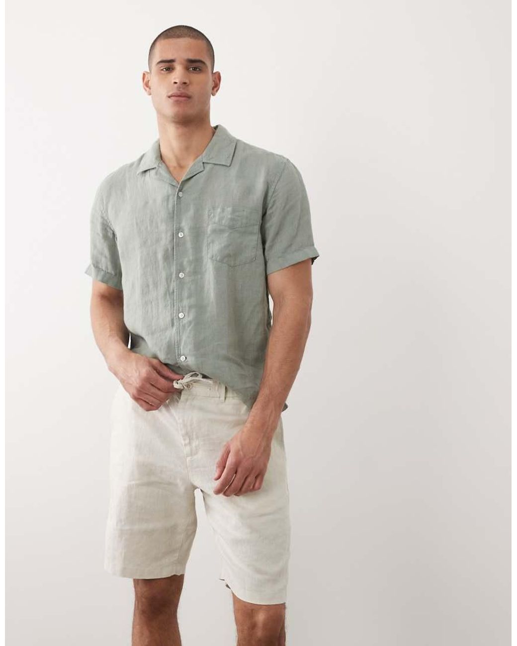 Gant Natural 100% Linen Draw String Shorts for men
