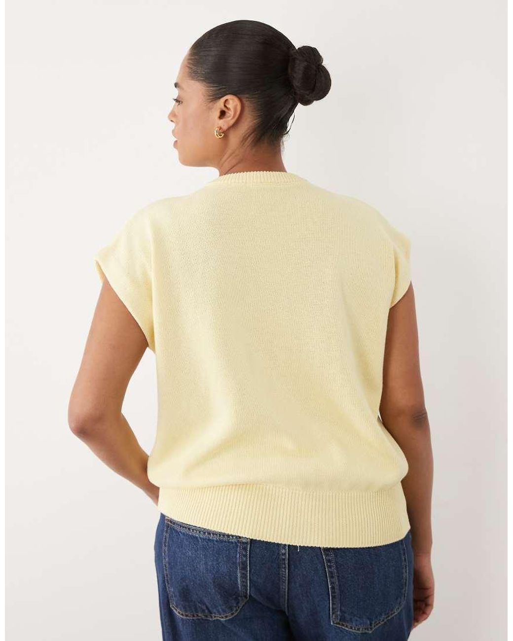 ASOS Natural Asos Design Curve Button Through Relaxed Tank