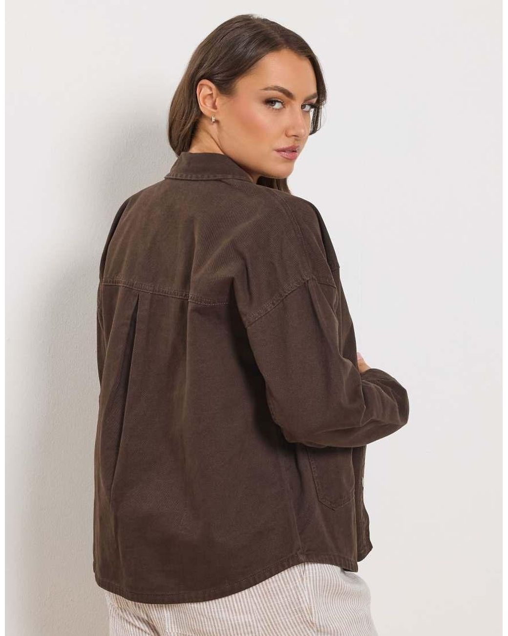 Yours Clothing Brown Denim Shacket