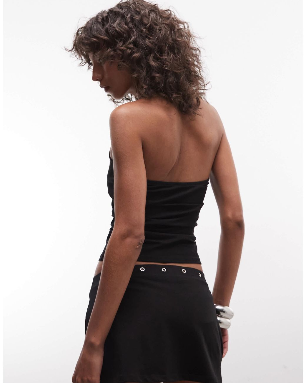 Collusion Black Eyelet Halter