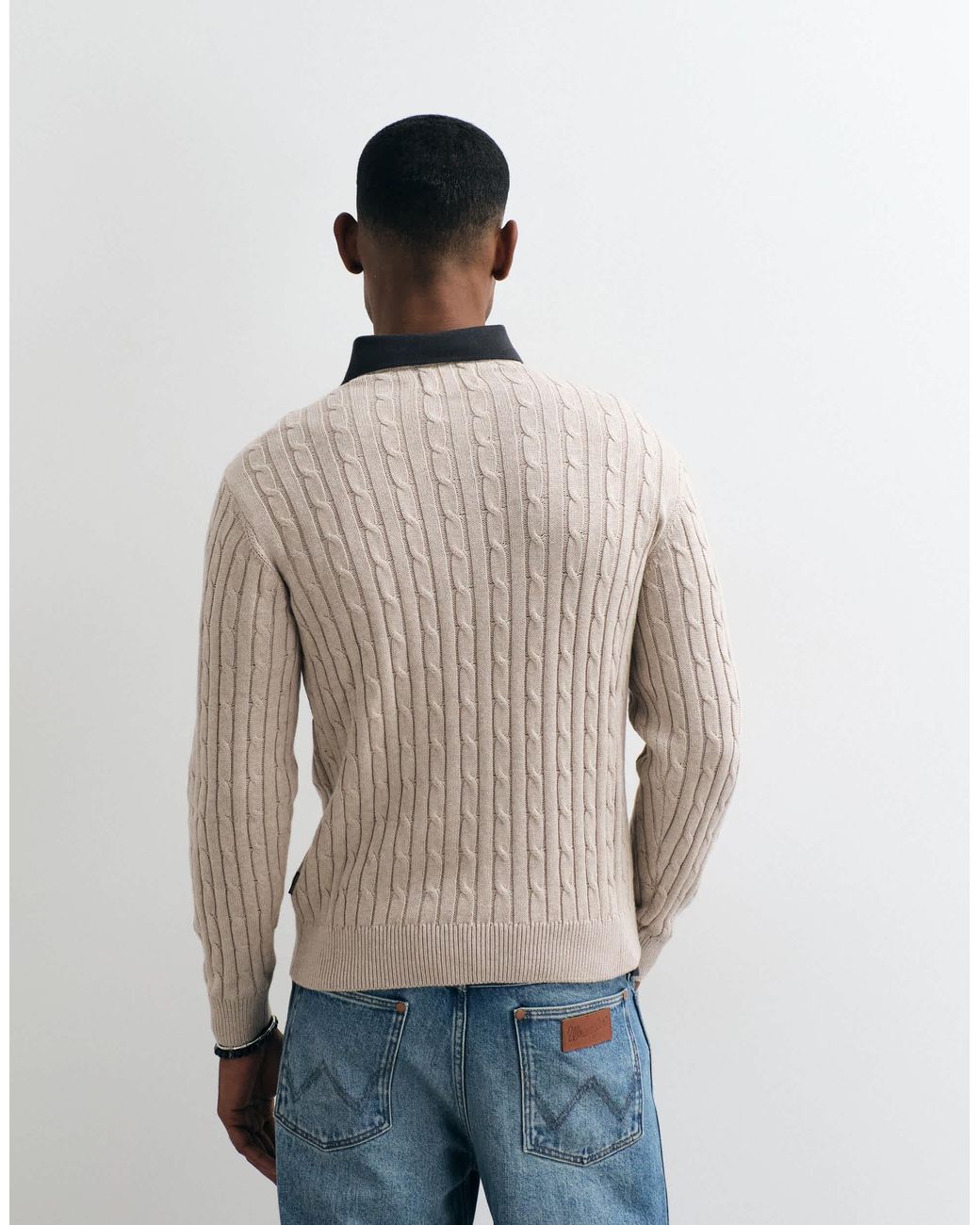 Blend Zopfpullover in Natural für Herren