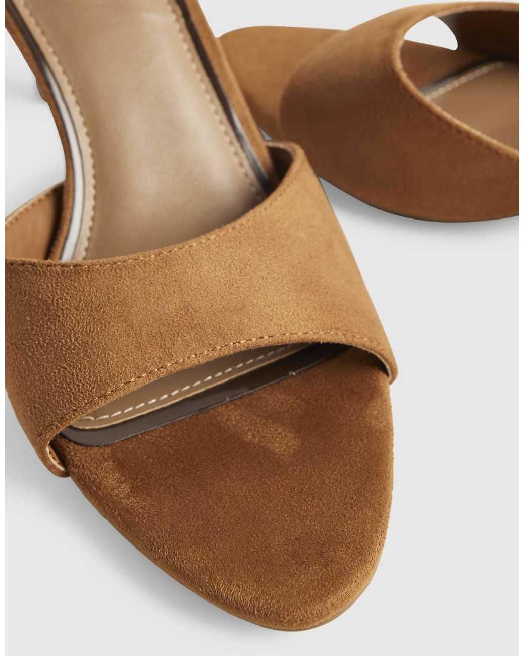 River Island Natural Mule Heeled Sandals