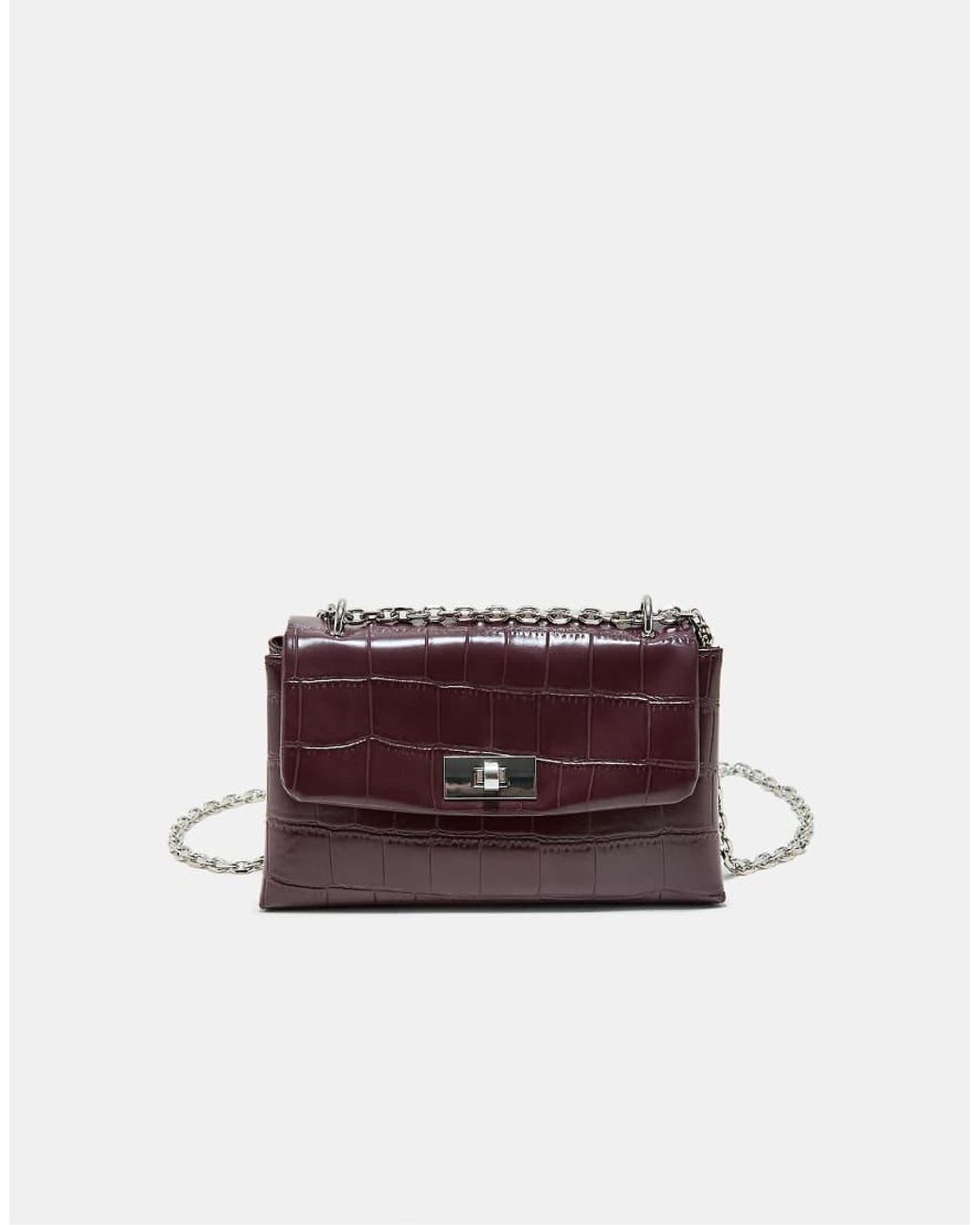 Stradivarius Purple Rigid Coconut Effect Crossbody Bag