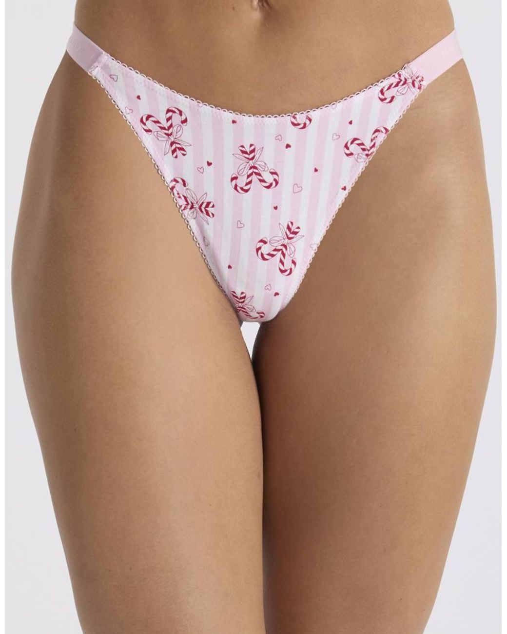 Boux Avenue Pink Gigi Festive High Leg Thongs Knickers Sexy Lingerie 3 Pack